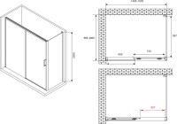 Душевой уголок Abber Komfort AG93150-S102 150x100, профиль хром, стекло прозрачное