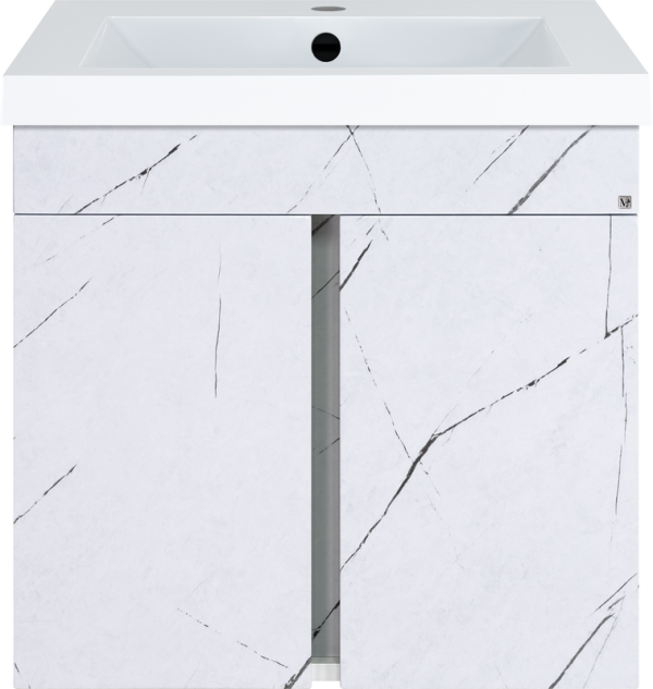 Тумба с раковиной Misty Торос 60, белый мрамор