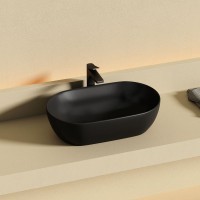 Раковина накладная Ceramicanova Twist овальная 50 см черный матовый CN12001MB Раковина накладная Ceramicanova Twist овальная 50 см черный матовый CN12001MB