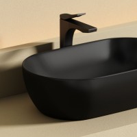 Раковина накладная Ceramicanova Twist овальная 50 см черный матовый CN12001MB Раковина накладная Ceramicanova Twist овальная 50 см черный матовый CN12001MB