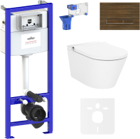 Комплект Lavinia Boho Унитаз подвесной Smart V-Clean 3359102R с микролифтом + Инсталляция RelFix 38010010 + Кнопка RelFix 3805005T + Дозатор RelFix 38040010