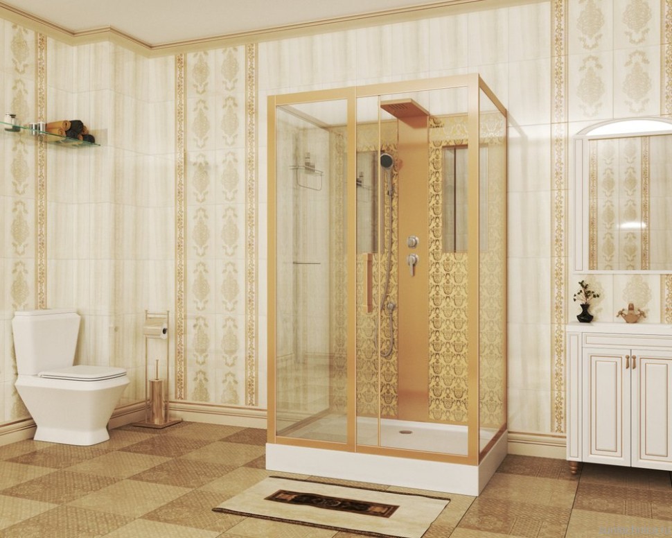 Душевая кабина Niagara Luxe NG-7711GBK золото, без крыши