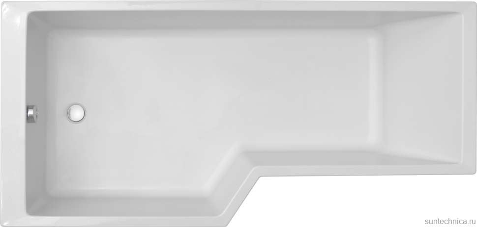 Акриловая ванна Jacob Delafon Bain-Douche Neo L 170x90 см, левая, пристенная, белая, асимметричная