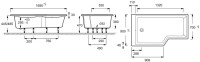 Акриловая ванна Jacob Delafon Bain-Douche Neo L 170x90 см, левая, пристенная, белая, асимметричная