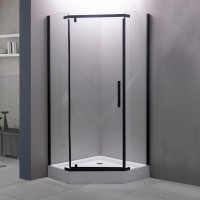 Душевой уголок Esbano ESR-7160B 90х90 см, профиль черный, стекло прозрачное