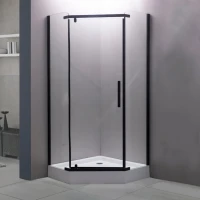Душевой уголок Esbano ESR-7160B 90х90 см, профиль черный, стекло прозрачное
