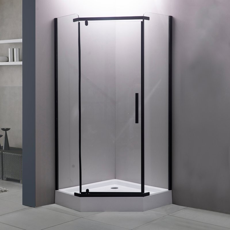 Душевой уголок Esbano ESR-7160B 90х90 см, профиль черный, стекло прозрачное