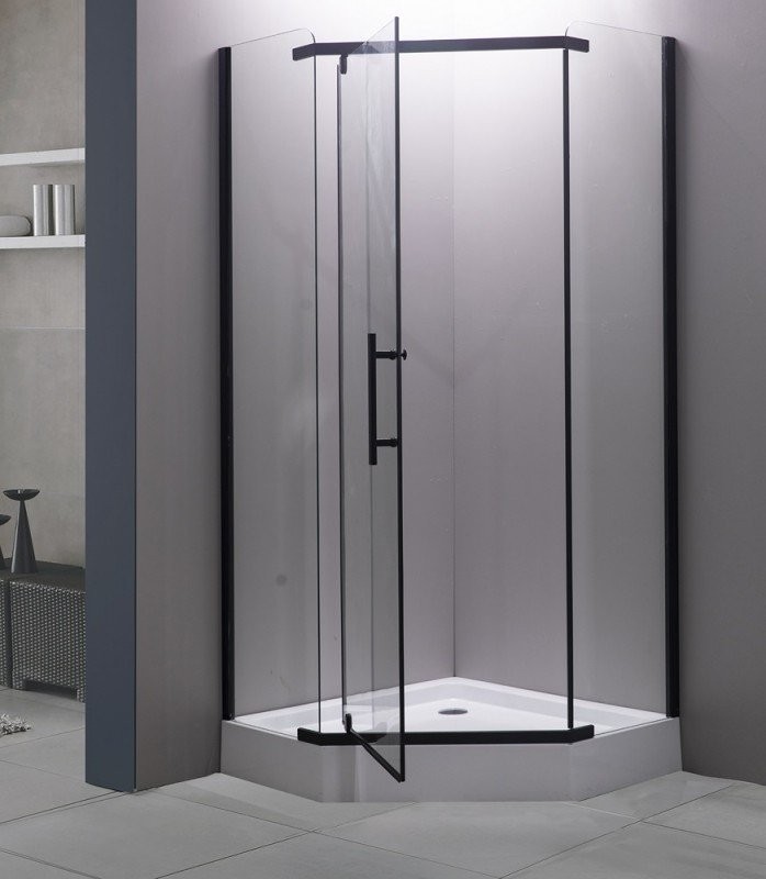 Душевой уголок Esbano ESR-7160B 90х90 см, профиль черный, стекло прозрачное