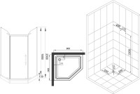 Душевой уголок Esbano ESR-7160B 90х90 см, профиль черный, стекло прозрачное