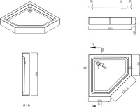 Душевой уголок Esbano ESR-7160B 90х90 см, профиль черный, стекло прозрачное