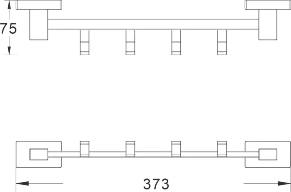 Крючок Shevanik SG5641 хром, на шурупах