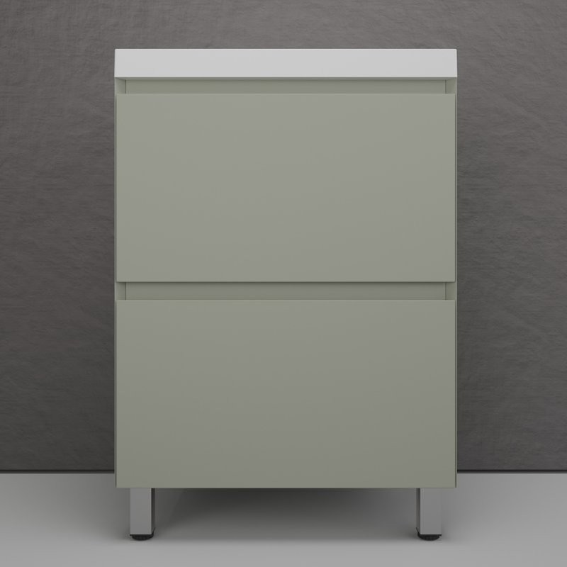 Тумба с раковиной Style Line Манхэттен 60 напольная, олива, раковина Andrea Classic 60