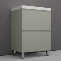 Тумба с раковиной Style Line Манхэттен 60 напольная, олива, раковина Andrea Classic 60