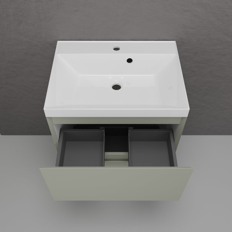 Тумба с раковиной Style Line Манхэттен 60 напольная, олива, раковина Andrea Classic 60