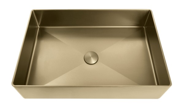 Накладная раковина AltroBagno Astro 001017 OrSp 51 матовое золото, прямоугольная, нержавеющая сталь