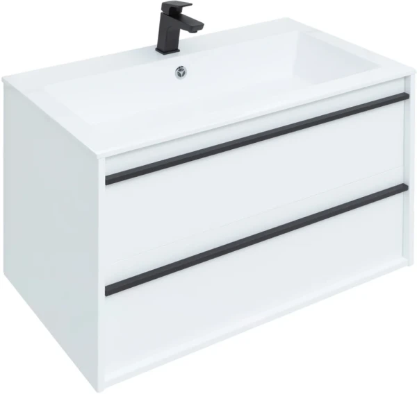 Тумба под раковину Aquanet Lino 90 белый матовый