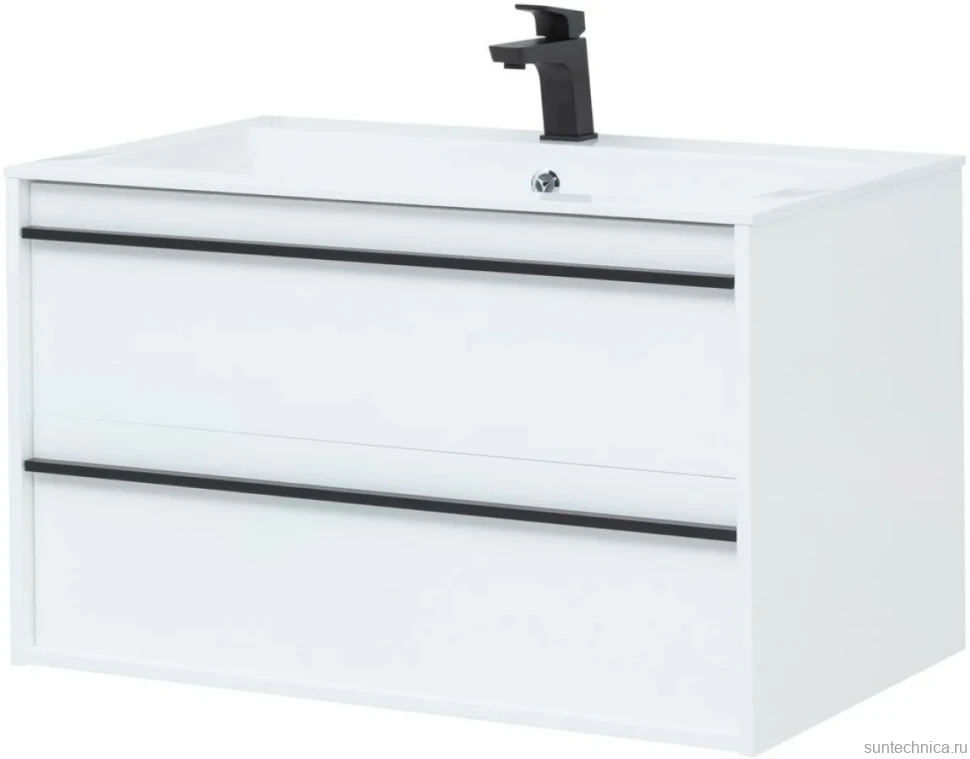 Тумба под раковину Aquanet Lino 90 белый матовый