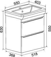 Тумба с раковиной Emmy Агата 55 подвесная Тумба с раковиной Emmy Агата 55 подвесная