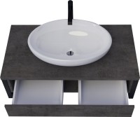 Тумба с раковиной 1MarKa Grunge Loft 100 бетон темно-серый