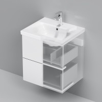 Тумба с раковиной AM.PM Gem 50 подвесная, белый глянец