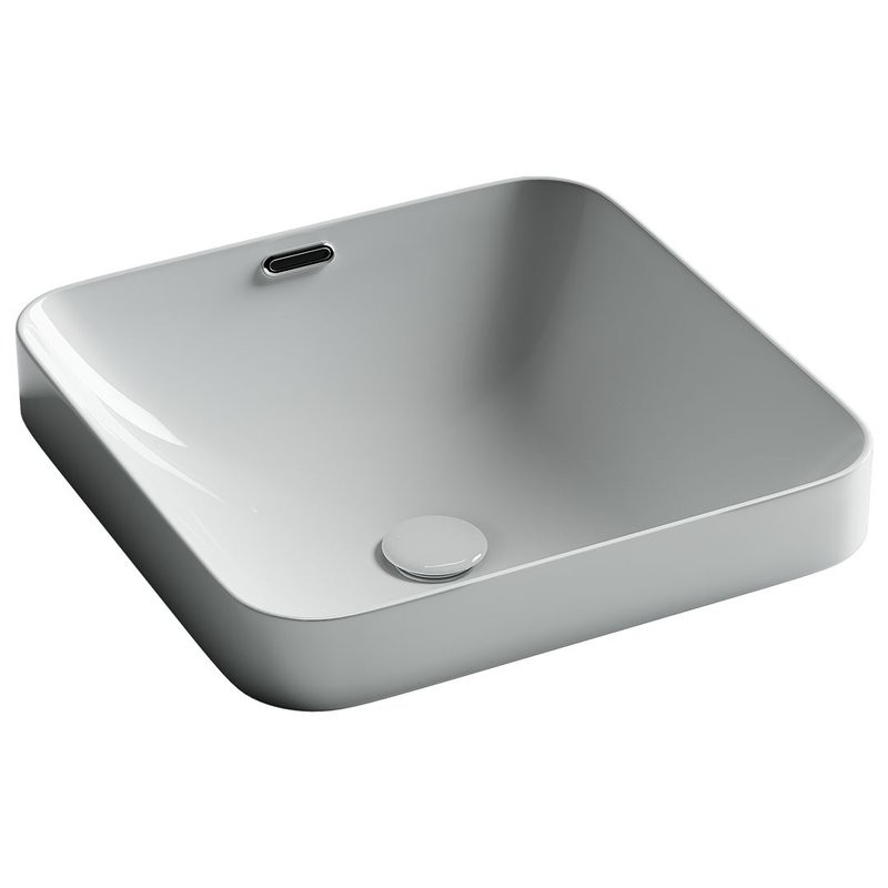 Раковина встраиваемая сверху Ceramicanova Element квадратная 438x438x172 мм с переливом цвет белый CN6077