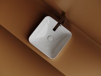 Раковина встраиваемая сверху Ceramicanova Element квадратная 438x438x172 мм с переливом цвет белый CN6077