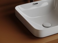 Раковина встраиваемая сверху Ceramicanova Element квадратная 438x438x172 мм с переливом цвет белый CN6077