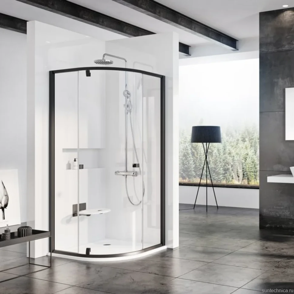 Душевой уголок Ravak Pivot PSKK3-80 Transparent, профиль черный