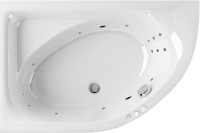 Акриловая ванна Excellent Aquarella WAEX.ARL15.SMART L 150x100 см, угловая, левая, пристенная, с гидромассажем, белая, асимметричная, с каркасом, с сиденьем, со сливом-переливом