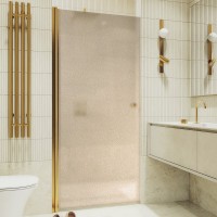 Душевая дверь в нишу Maybahglass MGD-799-3 60 см, профиль золото, стекло бронза матовое