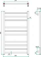 Полотенцесушитель электрический Grota Estro 30x90 Полотенцесушитель электрический Grota Estro 30x90