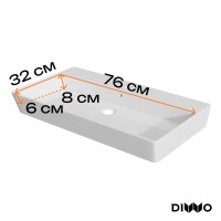 Тумба с раковиной DIWO Кострома 80 напольная, антрацит