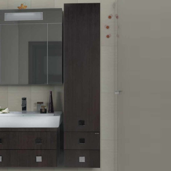 Шкаф пенал для ванной Vod-Ok Квадро 30 R, венге