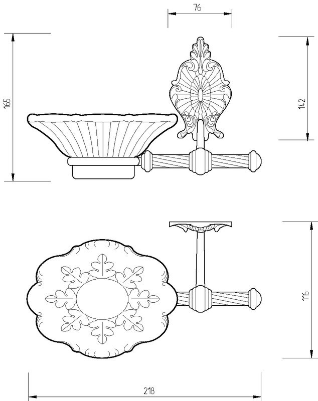 Мыльница Migliore Elisabetta 17054 золото