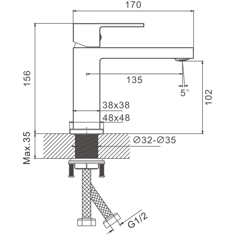 Смеситель для раковины BELZ B658 B10658-8 белый