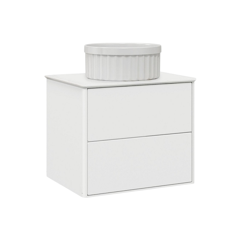 Тумба под раковину со столешницей Belux Джаз 60 подвесная, белая глянцевая