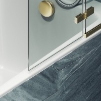 Шторка на ванну Maybahglass MGV-656-3 69 см, профиль золото, стекло прозрачное