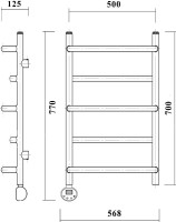 Полотенцесушитель электрический Domoterm Орфей П5 50x70, хром, L