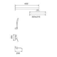 Душевая система встраиваемая Shevanik S4035G, золотой сатин