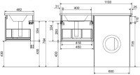 Тумба под раковину Эстет Dallas Luxe 110 подвесная, 1 ящик, под стиральную машину