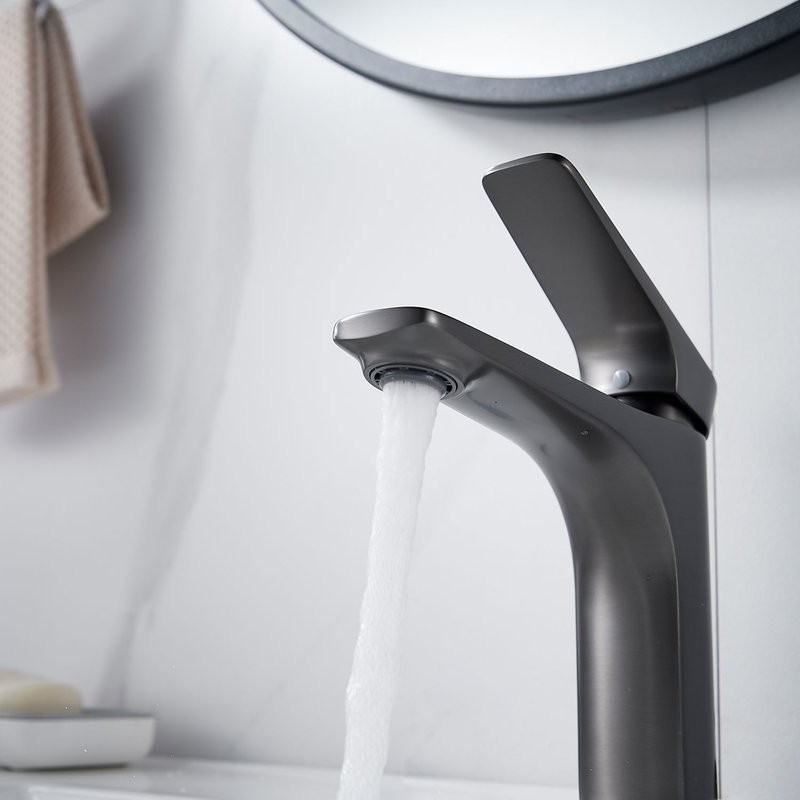 Смеситель для раковины Shevanik S4201T, оружейная сталь