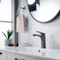 Смеситель для раковины Shevanik S4201T, оружейная сталь
