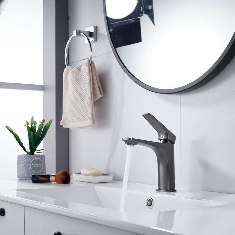 Смеситель для раковины Shevanik S4201T, оружейная сталь