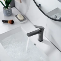 Смеситель для раковины Shevanik S4201T, оружейная сталь