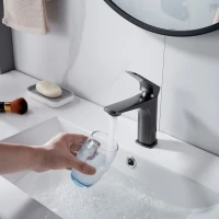 Смеситель для раковины Shevanik S4201T, оружейная сталь
