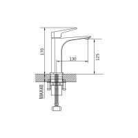 Смеситель для раковины Shevanik S4201T, оружейная сталь Смеситель для раковины Shevanik S4201T, оружейная сталь