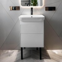 Тумба с раковиной Belux Клермонт Н 55-02 напольная, 2 ящика, белая