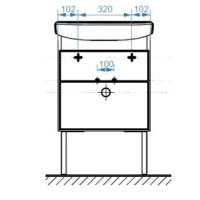 Тумба с раковиной Belux Клермонт Н 55-02 напольная, 2 ящика, белая