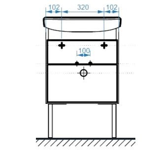 Тумба с раковиной Belux Клермонт Н 55-02 напольная, 2 ящика, белая