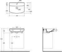 Тумба с раковиной Belux Клермонт Н 55-02 напольная, 2 ящика, белая